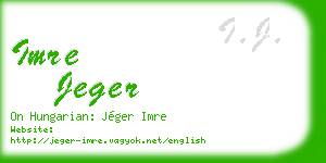 imre jeger business card