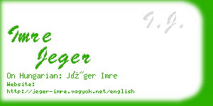 imre jeger business card